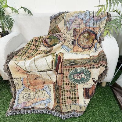 Boho Throw Blanket for Couch,Soft Knitted Tassels BlanketPortable Vintage Throw Blanket for Sofa Couch Bed Chair and Living RoomAll Seasons Stylish Warm Ethnic Style Blanket (Color : AB, Size : 51