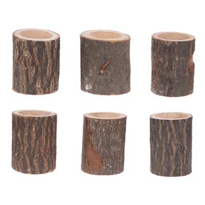 ABOOFAN 6-Pack Wooden Tea Light Holders Rustic Candlestick Holders Decorative for Home Wedding