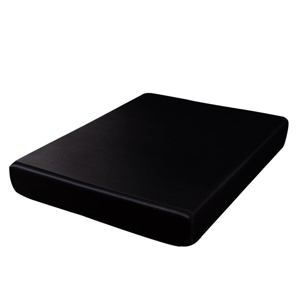 Altsuceser Children Mattress Pad Full Size Fitted Bed Sheet Extra Soft Wrinkle Breathable Solid Color Mattress Protector Single Fitted Sheet Cover Black XL