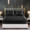 Altsuceser Children Mattress Pad Full Size Fitted Bed Sheet Extra Soft Wrinkle Breathable Solid Color Mattress Protector Single Fitted Sheet Cover Black XL view 3