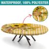 Sunflower Bouquet Print Oval Tablecloth Fitted Wipeable Spillproof Elastic Large Oval Tablecloth Tablecloth Oval Table for Mother's Day Father's Day Valentine's Day Fits for 52 x 70" Oval table view 2