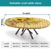 Sunflower Bouquet Print Oval Tablecloth Fitted Wipeable Spillproof Elastic Large Oval Tablecloth Tablecloth Oval Table for Mother's Day Father's Day Valentine's Day Fits for 52 x 70" Oval table view 4