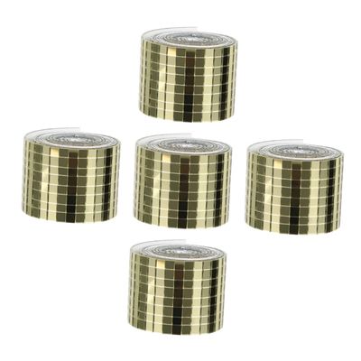 IWOWHERO 5rolls DIY Mosaic Wall Stickers Peel and Stick Glass Mirror Tiles Home Decor for Bathroom