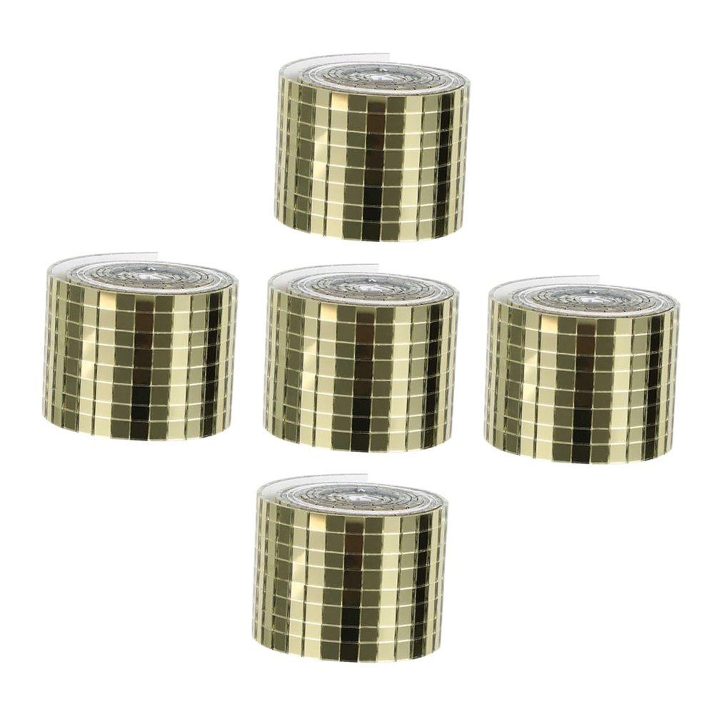 IWOWHERO 5rolls DIY Mosaic Wall Stickers Peel and Stick Glass Mirror Tiles Home Decor for Bathroom