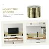 IWOWHERO 5rolls DIY Mosaic Wall Stickers Peel and Stick Glass Mirror Tiles Home Decor for Bathroom view 4