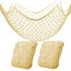 2 Pack Fish Net Decorations for Party,Natural Cotton Hawaiian Party Fishing Net Decorative, Nautical Themed Cotton Fishnet Under The Sea Pirate Ocean Beach Decor view 1