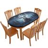 Barsada Deer and Snowflake Print Oval Tablecloth Fitted Stain Resistant Oilproof Elastic Table Cloth Oval Tablecloth Table Cover for Event Wedding Banquet & Parties Fits for 52 x 70 Oval Table view 1