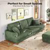 87in Corduroy Couch, Kidirect Sofa No Tool Assembly, Comfy Couches for Living Room 21in Deeper Seats, Corduroy Sofas for Living Room with 2 Pillows, Oversized Loveseat Sofa, Boho Love Seat Green Couch view 2