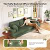 87in Corduroy Couch, Kidirect Sofa No Tool Assembly, Comfy Couches for Living Room 21in Deeper Seats, Corduroy Sofas for Living Room with 2 Pillows, Oversized Loveseat Sofa, Boho Love Seat Green Couch view 3
