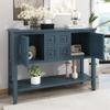 LKTART Farmhouse Sideboard Buffet Cabinet Kitchen Sideboard Cabinet with Storage Drawers and Bottom Shelf for Entryway Hallway Foyer Table(46" Navy) view 3
