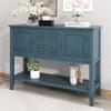 LKTART Farmhouse Sideboard Buffet Cabinet Kitchen Sideboard Cabinet with Storage Drawers and Bottom Shelf for Entryway Hallway Foyer Table(46" Navy) view 4