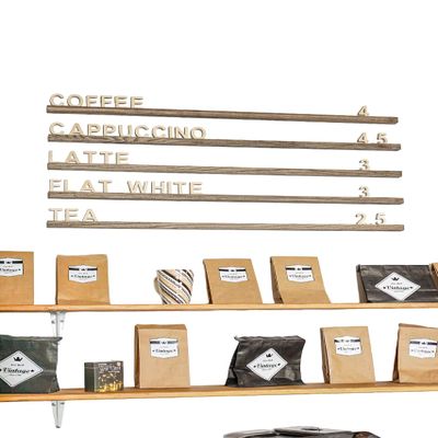 Wood Letter Board, Letter Sign Board, Coffee Letter Board, Coffee Shop Menu, Price List Board, Letterboard Rails, Business Price Menu (Medium, 10 rails)