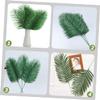 AOKWAWALIY 12pcs Imitation Plants Outdoors Fake Plant Palm Leaf Table Runner Palm Leaves Lanterns Light Palm Tree Lamp Money Plant Artificial Palm Leaf Decor Theme Tiki Lemon Green Plastic view 3