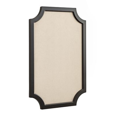 Hogan Framed Scalloped Decorative Wall Pinboard; Black; 24 x 36; Rustic Modern Farmhouse Bulletin Board for Wall Organization and Decorative Displays