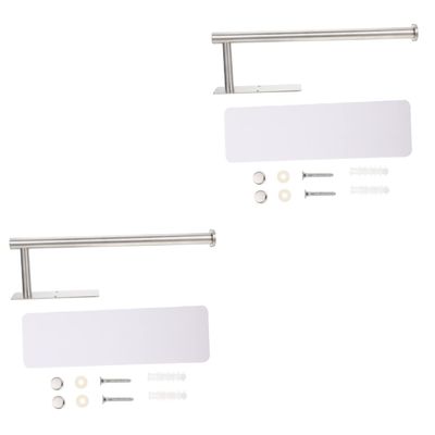 IMIKEYA 2sets Wall-Mounted Kitchen Hanging Rack Paper Holder and Towel Storage Easy to Install Stylish Home Organizer for Bathroom and Kitchen Essentials