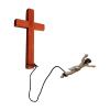 Aosekaa Wooden Resin Wall Cross, Bungee Jumping Jesus Figurine, Creative Crucifix Wall Decor for Home, Gift, 18cm Red-Brown view 1