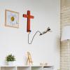 Aosekaa Wooden Resin Wall Cross, Bungee Jumping Jesus Figurine, Creative Crucifix Wall Decor for Home, Gift, 18cm Red-Brown view 3