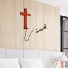 Aosekaa Wooden Resin Wall Cross, Bungee Jumping Jesus Figurine, Creative Crucifix Wall Decor for Home, Gift, 18cm Red-Brown view 4