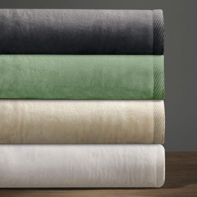 L' COZEE Downtown Company Throw Blanket Reversible Cotton Year Round Use, 100% Long Staple Cotton, 50 x 70, Fringed Edge Imported from Portugal (White)