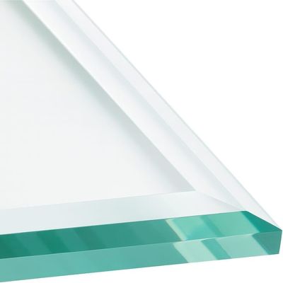 26" Inch Square Glass Table Top - Tempered - 3/8" Thick - Double Bevel Edge - Eased Corners