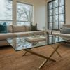 16" Inch Square Glass Table Top - Tempered - 1/2" Thick - Double Bevel Edge - Eased Corners view 4