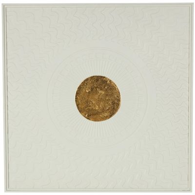 Deco 79 Metal Geometric Home Wall Decor Wall Sculpture with Gold Foil Center and Wavy Patterns, Wall Art 40" x 1" x 40", White