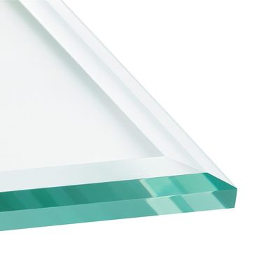 Glass Beveling Service 44" Inch Square Glass Table Top - Tempered - 3/8" Thick - Double Bevel Edge - Eased Corners, America Glass