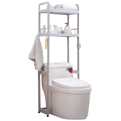 Bathroom Over The Toilet Organizer, Toilet Shelf Rack, Shelf Over Toilet, Narrow Bathroom Storage, Space Saver, Easy to Assemble, for Bathroom (Color : Silver, Size : 48.5 * 26 * 143cm)