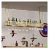 Ceiling Wine Rack, Bar Wine Glass Rack Hanger, Upside Down Wine Glass Rack, Hanging Wine Cabinet Rack, Bar Decoration Storage Rack, Easy to Install/Gold/80 * 30 * 85Cm view 1