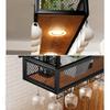 Ceiling Wine Rack, Bar Wine Glass Rack Hanger, Upside Down Wine Glass Rack, Hanging Wine Cabinet Rack, Bar Decoration Storage Rack, Easy to Install/Gold/80 * 30 * 85Cm view 4