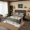 3 Pcs Rustic Farmhouse Style Quilt Bedding Set Women Aldult Lightweight Bedding Happy Camping Bedspread Set White Sketch Drawing Bedspread Coverlet Soft Home Quilt Set for King Bed All Season view 1