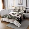 3 Pcs Rustic Farmhouse Style Quilt Bedding Set Women Aldult Lightweight Bedding Happy Camping Bedspread Set White Sketch Drawing Bedspread Coverlet Soft Home Quilt Set for King Bed All Season view 2