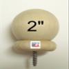 1 pc - 2" Round Wood Ball Finials with 3/16" Wood Screw for use on 1 3/8" Window Curtain Rod Ends - Birch Cap Newel Post Railing. See Description for Details & Measurements. Not for 2" rods view 1