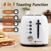 Aigostar Retro 2 Slice Toaster - Stainless Steel, Extra Wide Slots, Bagel Function, Cancel & Defrost, 6 Shade Settings, Removable Crumb Tray, White view 2