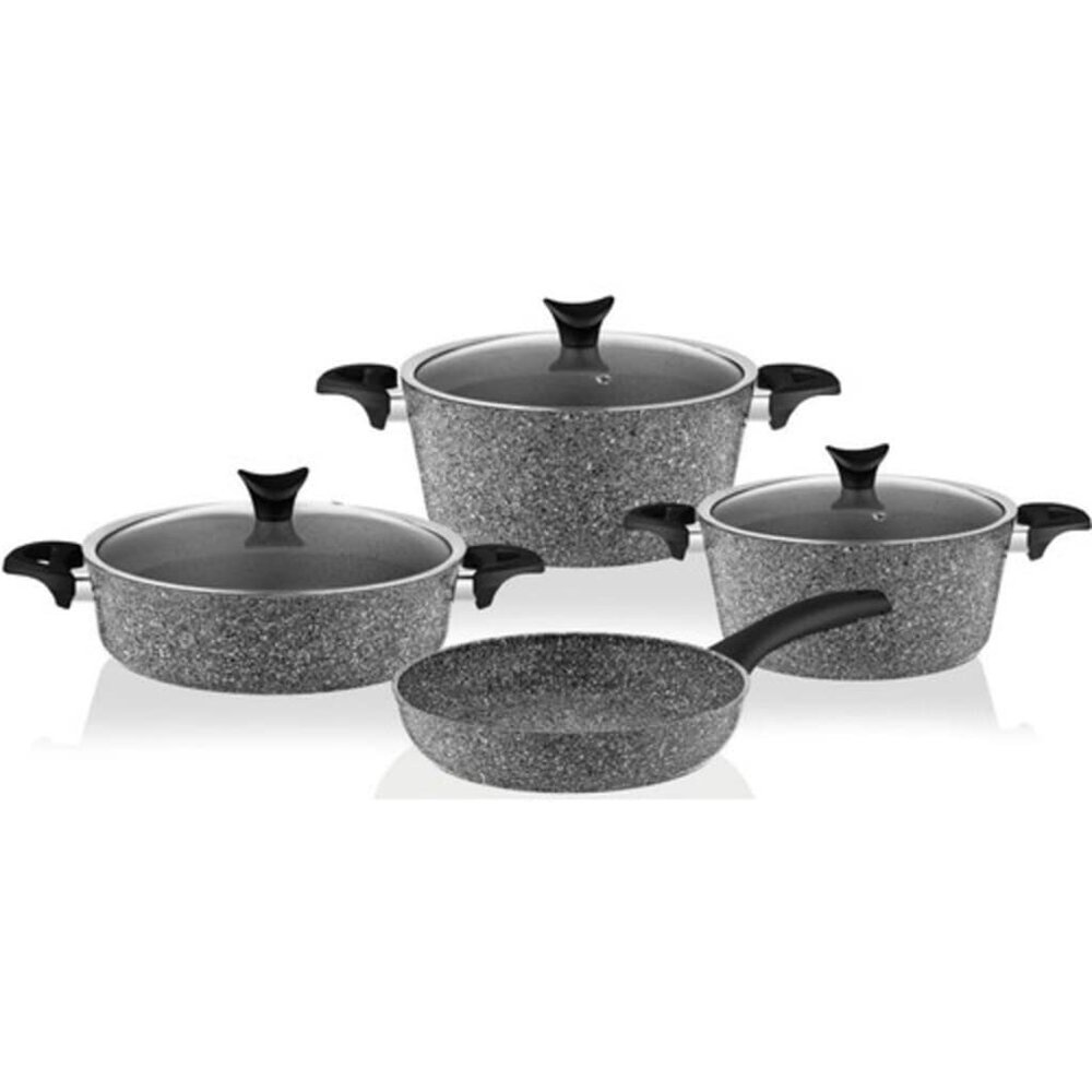 7 Piece Granite Cookware Set Gray Pan Kitchen Utensil Useful Non- Stick Pan Cookware Set