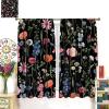 BenYaSong Floral Plant Watercolor Blackout Curtain - Flower Colorful Boho for Home Kitchen Livingroom Coffee Room Window Curtain Drapes 2 Panels 52x96in view 3