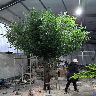 Artificial Green Banyan Tree Simulation Plants Silk Fake Ficus Tree with Real Wood Trunk for Office Home Farmhouse for Indoor Outdoor Decor (Size : 1mx0.9m)