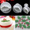 3 Pc/Set 3D Christmas Holly Leaf Leaves Cookie Plunger Cutter Fondant Sugarcraft Mold Cake Decoration Mould Baking Tools view 4
