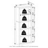 Furinno Rail 5-Tier Open Shelf Bookcase with Classic Style Edges, White view 3