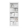 Furinno Rail 5-Tier Open Shelf Bookcase with Classic Style Edges, White view 4