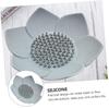 Amosfun 6pcs Silicone Soap Rack Creative Draining Soap Storage Tray for Kitchen Bathroom Non-Slip Holder Drainage Design Easy to Clean Grey White view 4