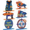 6 Pieces Dart Battle Party Decorations Dart Battle Wooden Table Centerpieces Birthday Party Table Toppers Double Decorations Blaster Theme Supplies view 1