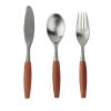 ONUIFIKE Silverware Set, 3/12/18/24 Pieces Wood Handle Knife, Fork And Spoon 304 Stainless Steel Tableware Retro Knife, Fork And Spoon Set Steak Knife And Fork, Cutlery Flatware Set (Color : Silver view 1