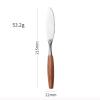 ONUIFIKE Silverware Set, 3/12/18/24 Pieces Wood Handle Knife, Fork And Spoon 304 Stainless Steel Tableware Retro Knife, Fork And Spoon Set Steak Knife And Fork, Cutlery Flatware Set (Color : Silver view 2