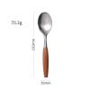 ONUIFIKE Silverware Set, 3/12/18/24 Pieces Wood Handle Knife, Fork And Spoon 304 Stainless Steel Tableware Retro Knife, Fork And Spoon Set Steak Knife And Fork, Cutlery Flatware Set (Color : Silver view 3