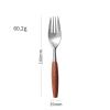 ONUIFIKE Silverware Set, 3/12/18/24 Pieces Wood Handle Knife, Fork And Spoon 304 Stainless Steel Tableware Retro Knife, Fork And Spoon Set Steak Knife And Fork, Cutlery Flatware Set (Color : Silver view 4