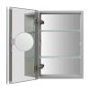 DURLDENG Medicine Cabinet with Mirror3X Movable Magnifier16 X 24 InchRecessed Bathroom Medicine Cabinet with Mirror2 Adjustable Shelves,Silver,170Large Soft Hinge view 1