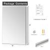 DURLDENG Medicine Cabinet with Mirror3X Movable Magnifier16 X 24 InchRecessed Bathroom Medicine Cabinet with Mirror2 Adjustable Shelves,Silver,170Large Soft Hinge view 3