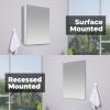 DURLDENG Medicine Cabinet with Mirror3X Movable Magnifier16 X 24 InchRecessed Bathroom Medicine Cabinet with Mirror2 Adjustable Shelves,Silver,170Large Soft Hinge view 4
