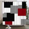 Modern Geometric Shower Curtain 3D Print Waterproof Shower Curtain Polyester Bathtub Curtain Bathroom Decorative with Hooks 83x63in-210x160cm/WxH Shower Curtain view 1